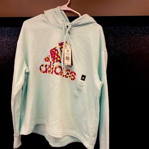 Women’s 2X Adidas Hooded Pullover Polka Dot Logo